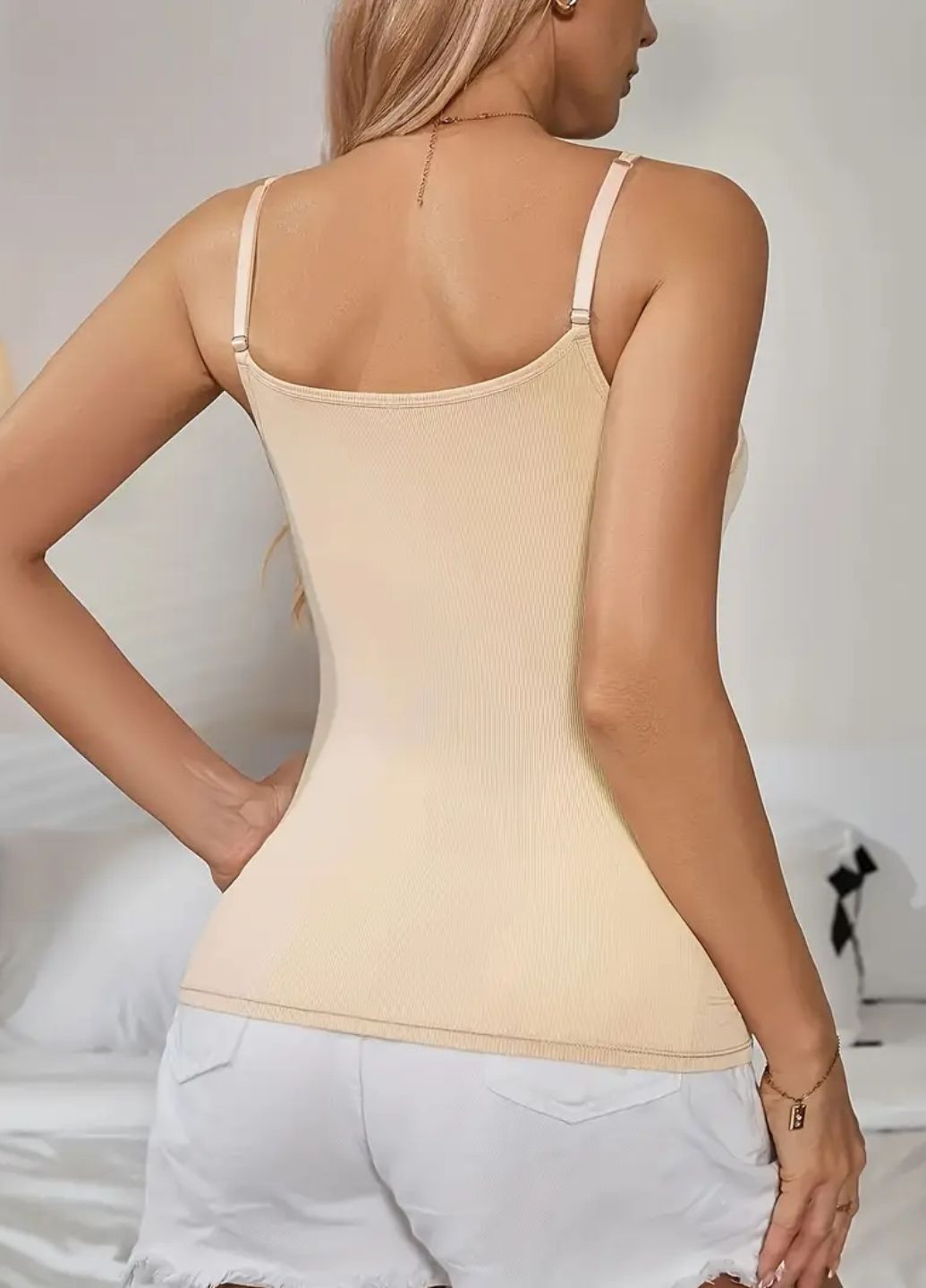 Жіноча майка топ в рубчик з поролоновими вкладишами Comfort Plus (1959-42-01) Macarena — 364653403