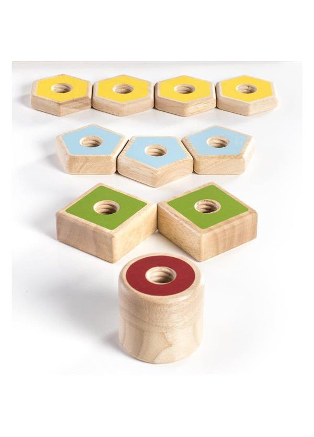 Дерев'яна логічна пірамідка Manipulatives Фігури на різьбі (G6901) Guidecraft (331173625)