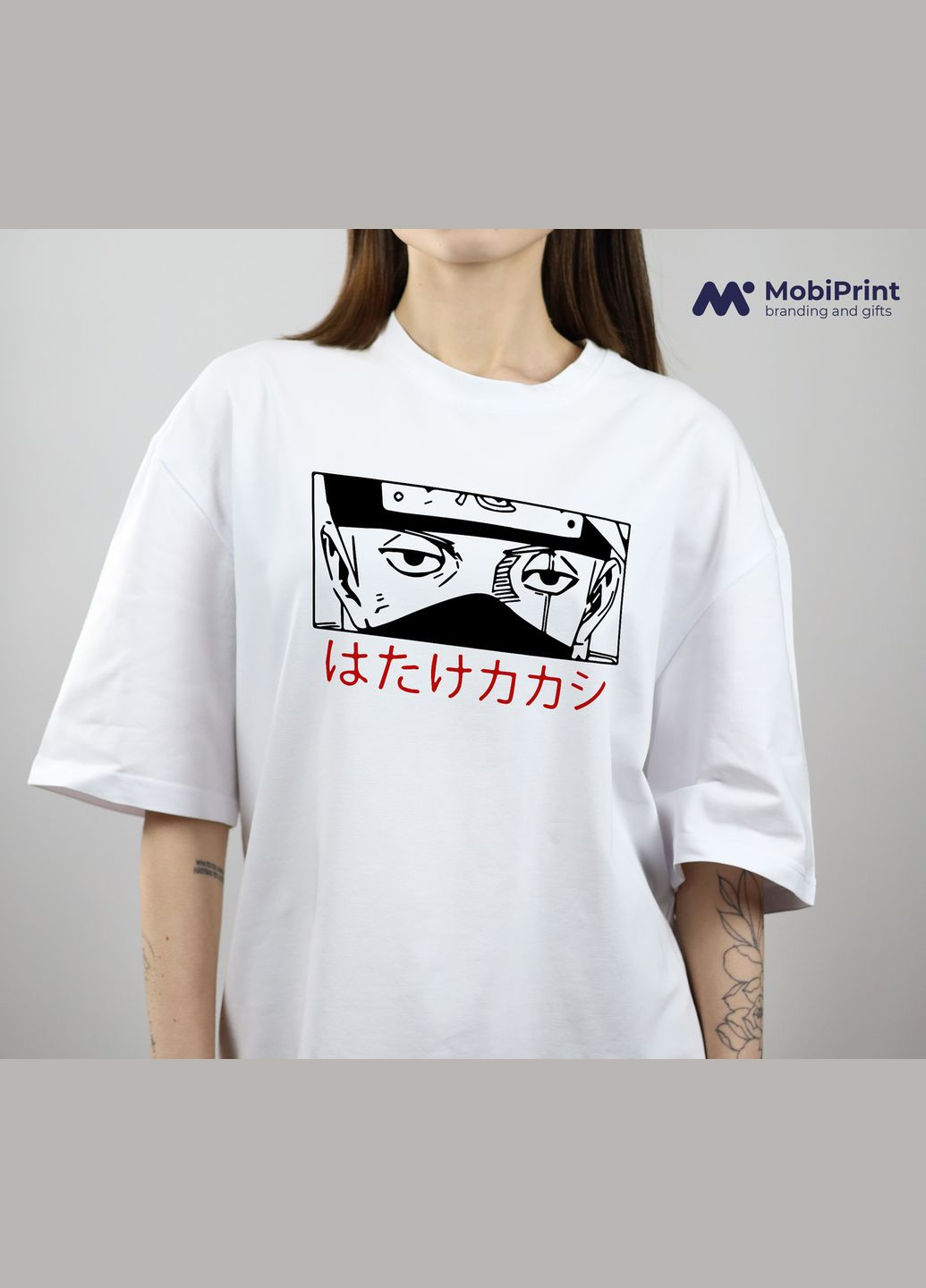 Футболка оверсайз Какаші Хатаке Наруто (Hatake Kakashi Naruto) MobiPrint (293944001)