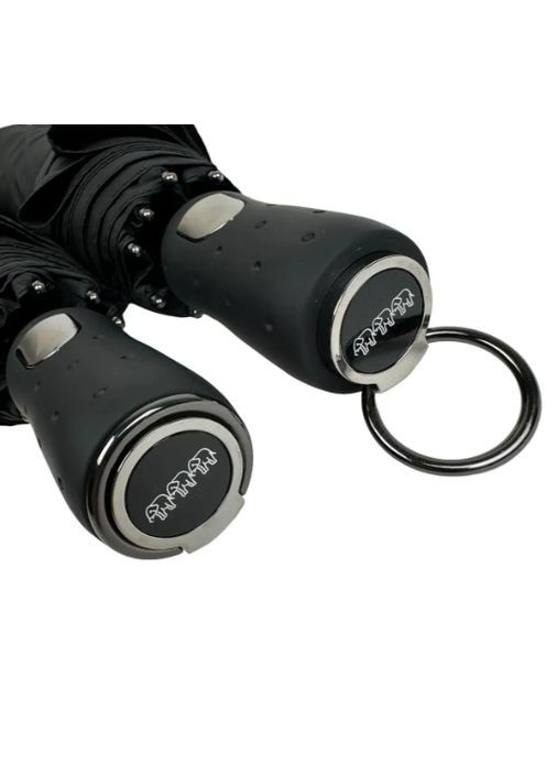 Чорна парасолька напівавтомат три слони, чорна, складна 9 спиць Три Слона (365778581)