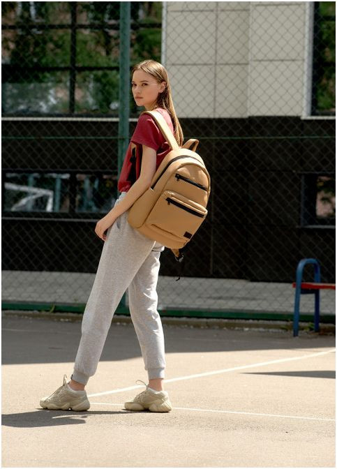 Женский рюкзак с отделением под ноутбук Бежевый (4260281346) Sambag (360965553)