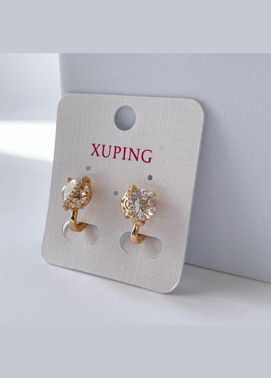 Серьги позолота Xuping Классические с камнями Золото 15 мм S15109 Xuping Jewelry (328943470)