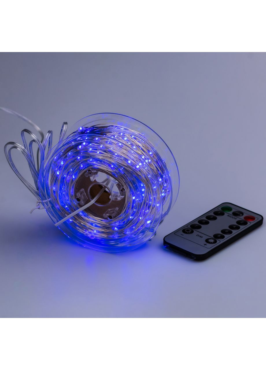 Гірлянда Роса Крапля 50 метрів 500 LED лампочок світлодіодна гірлянда в котушці мідний дріт 50 м 8 функцій + пульт Синій Garlando (366964342)