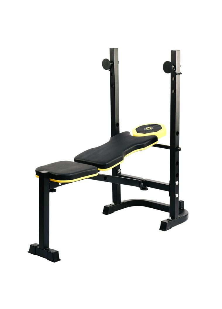Тренировочная скамейка WB-003 горизонтальная для жима со стойкой под штангу. Besport (365718076)