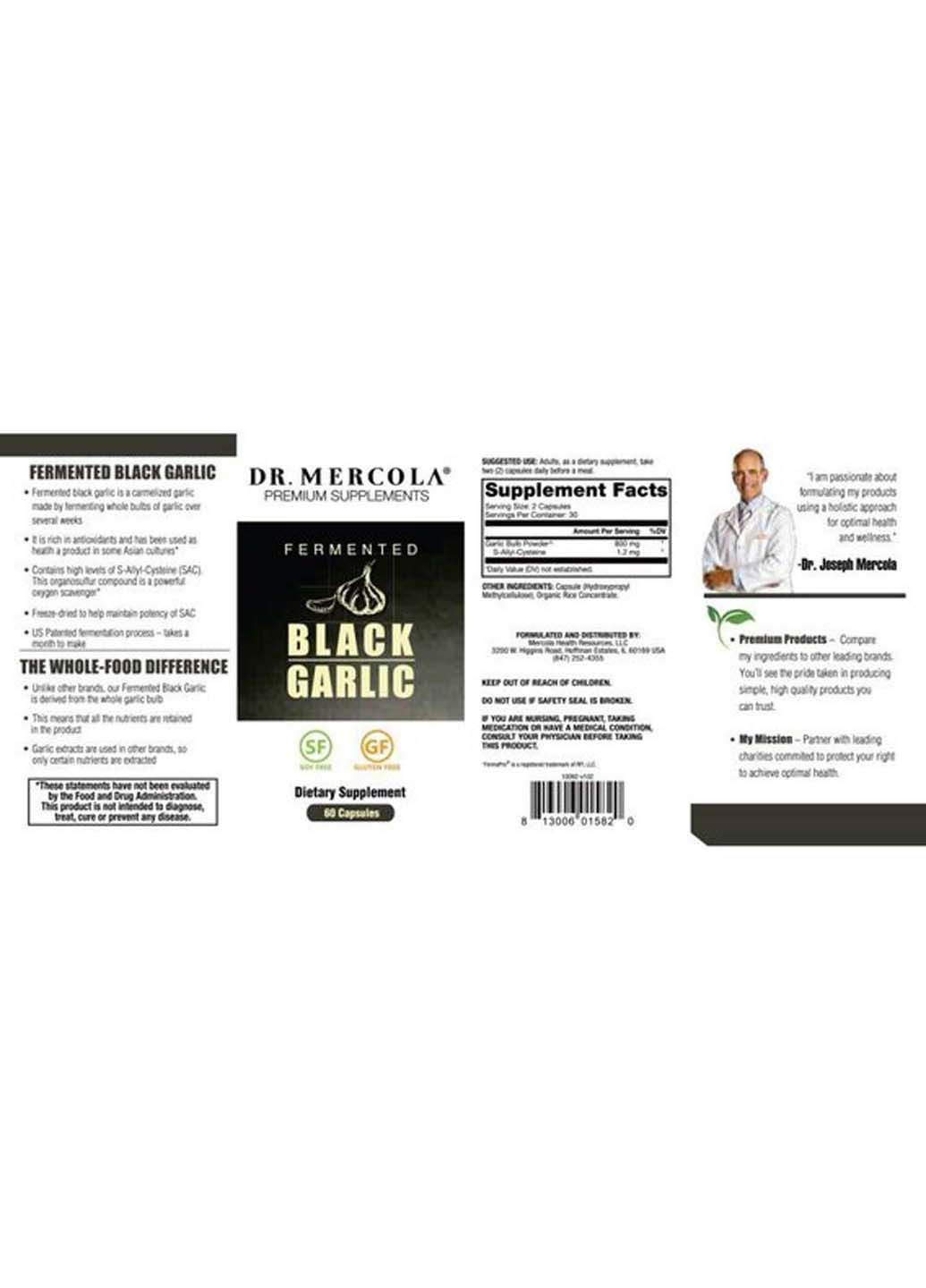 Чеснок Fermented Black Garlic 60 Caps Dr. Mercola (301770011)