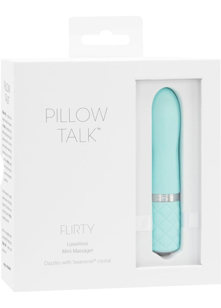 Розкішний вібратор PILLOW TALK - Flirty Teal з кристалом Swarovski, гнучка головка No Brand (366877154)