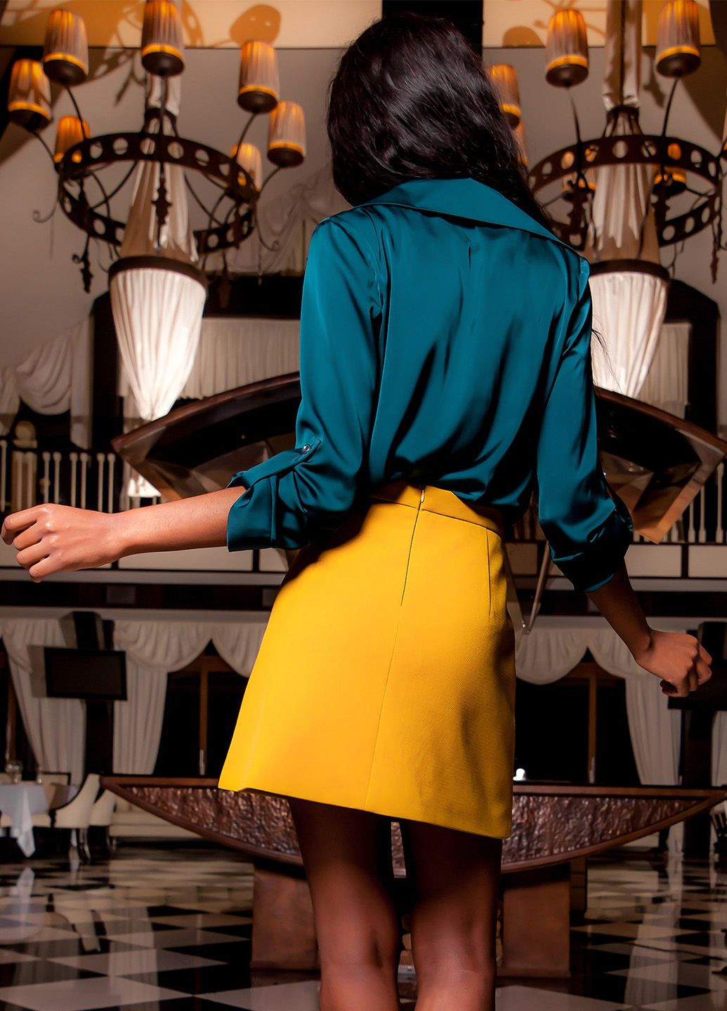 Смарагдова шикарна літня блузка смарагдового кольору Jadone Fashion