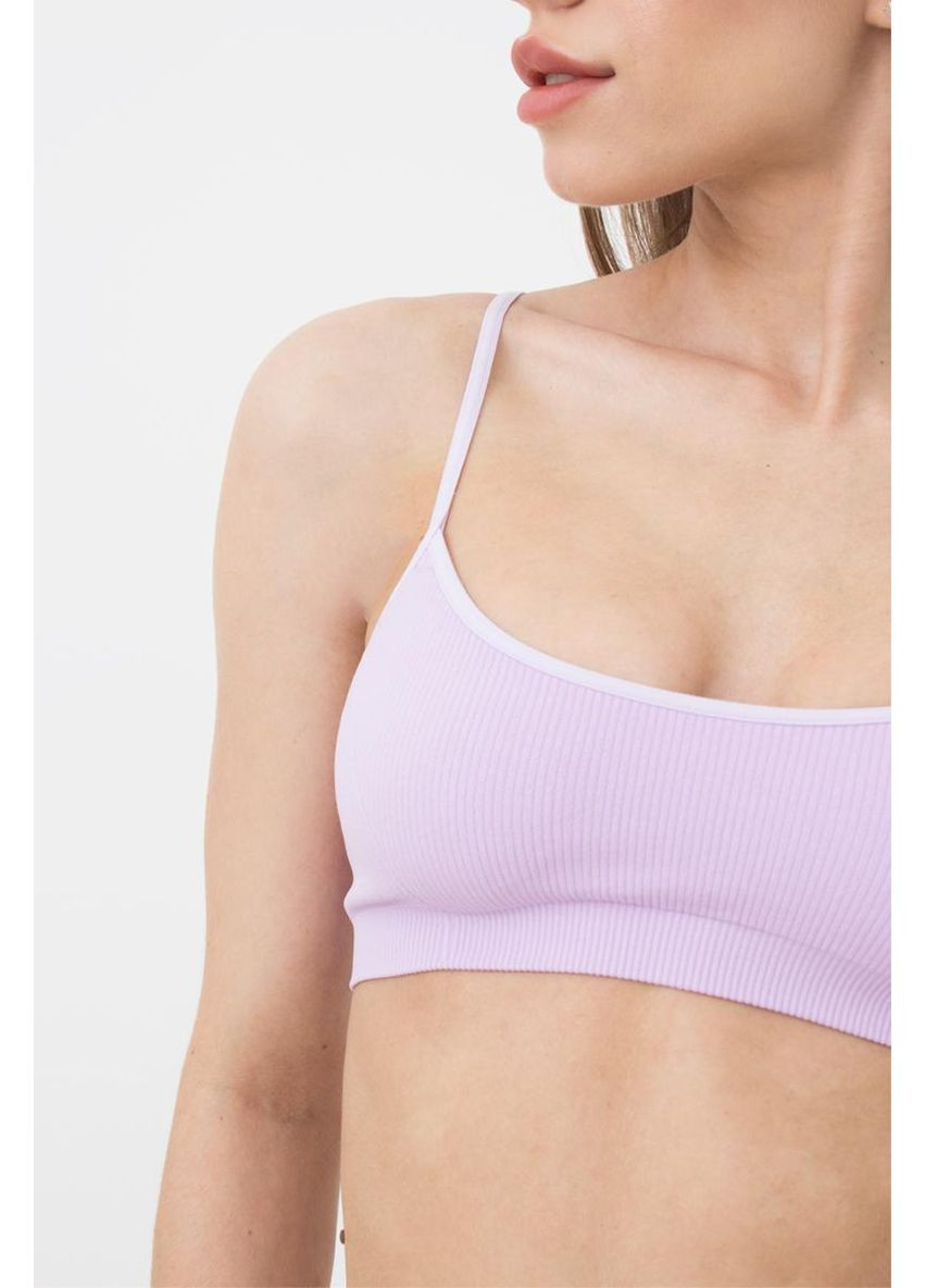 Світло-ліловий топ жіночий бюстгальтер топ в рубчик Giulia без кісточок поліамід