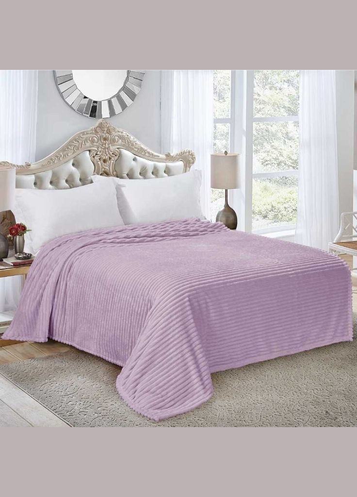 Плед-покрывало шарпей розовый в полоску 150х200 см Colorful Home (282843140)