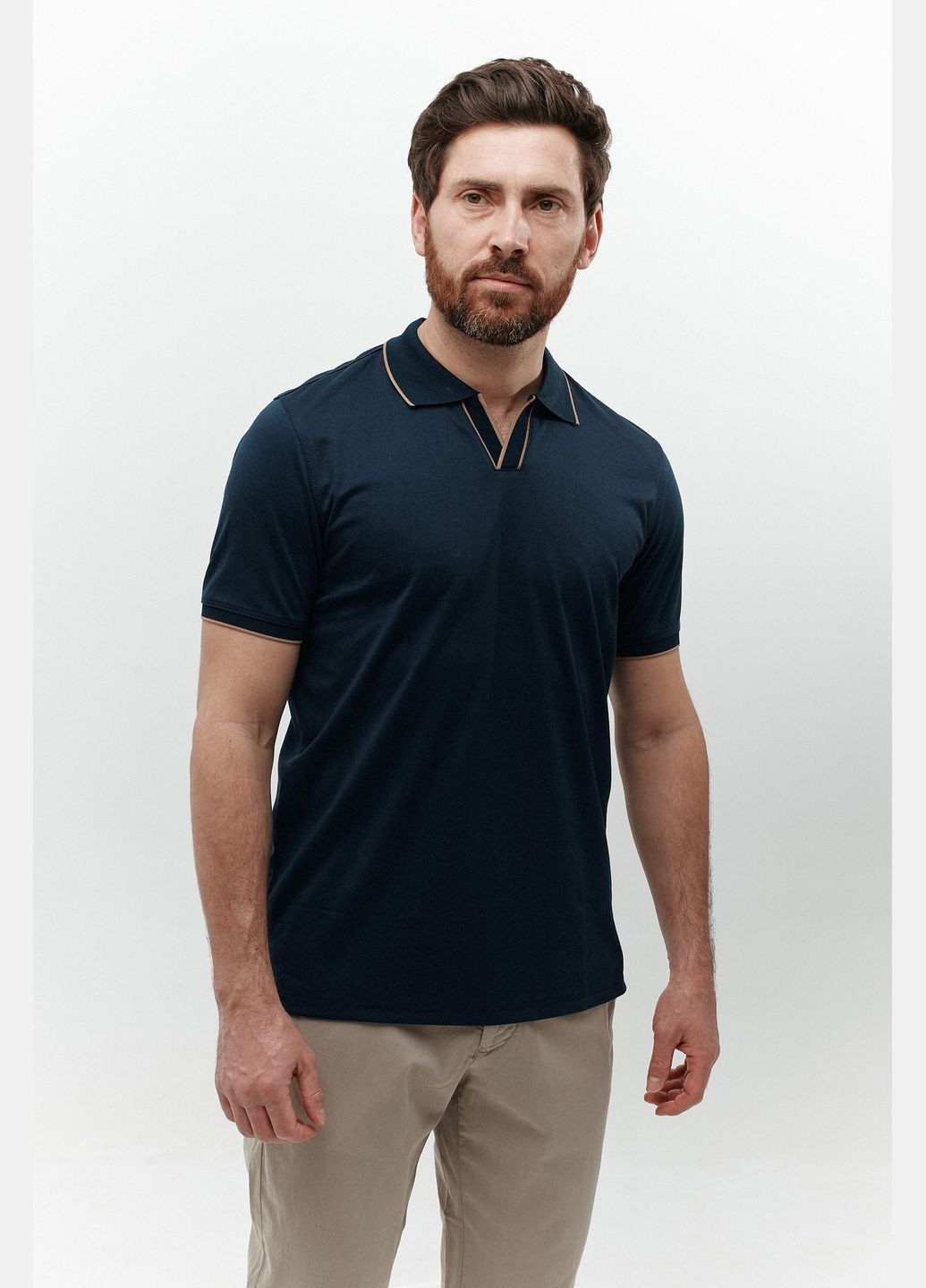 Темно-синяя футболка-поло для мужчин NAVI