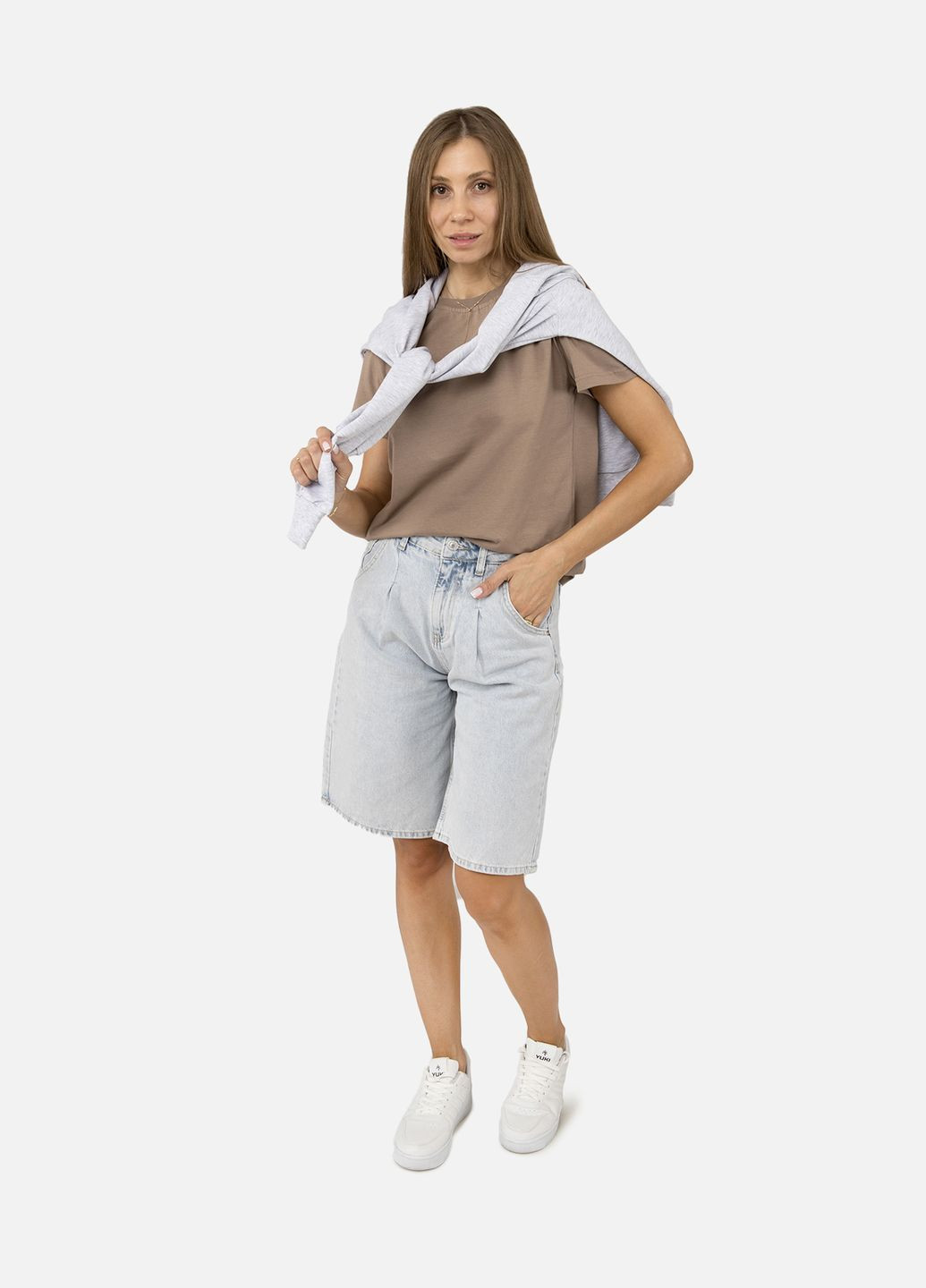 Женская футболка с коротким рукавом цвет капучино ЦБ-00253766 Yuki - (307363115)