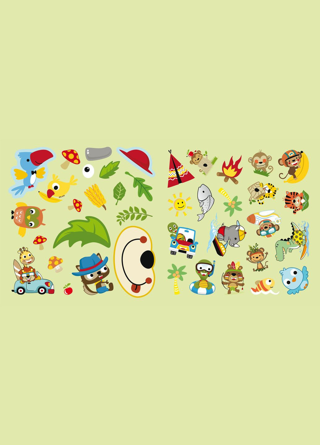 Розмальовки, аплікації, завдання. Тварини. Прогулянка в джунглях. 40 наліпок Кристал Бук (316081347)