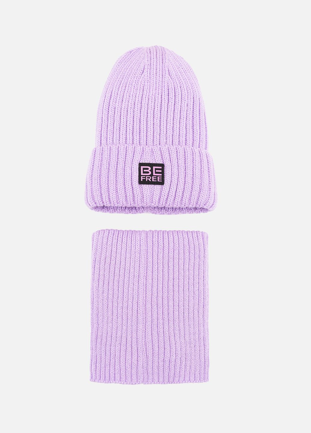 Комплект шапка + шарф для дівчинки колір бузковий ЦБ-00262988 Yuki (307793882)