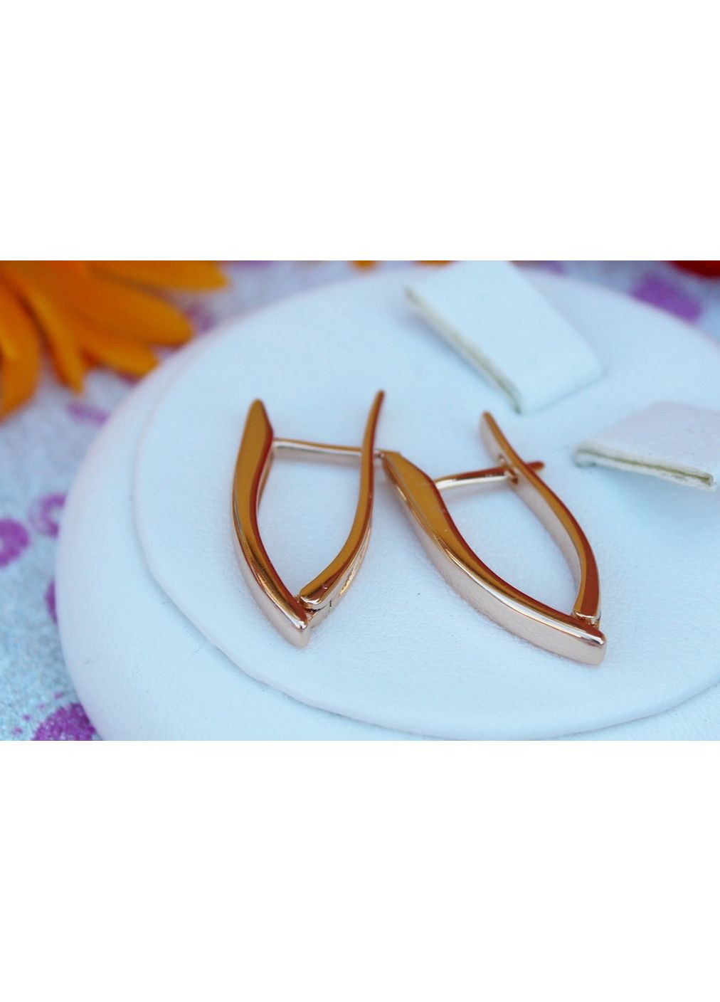 Сережки гладка стріла 2.5 см золотисті love-shopping Xuping Jewelry (354661927)