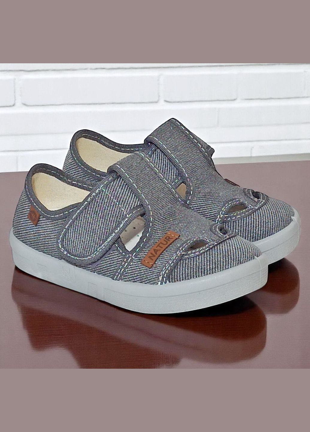 Закриті тапочки для хлопчика капчики на липучці Natur Waldi (332625420)