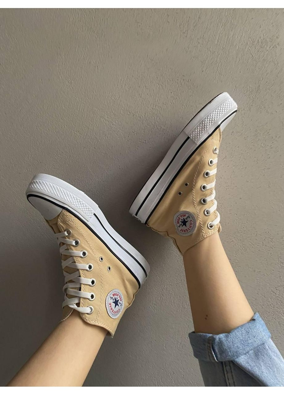КЕДИ ЖІНОЧІ CONVERSE CHACK TAYLOR BEIGE КОНВЕРС No Brand бежеві демісезони (369390097)