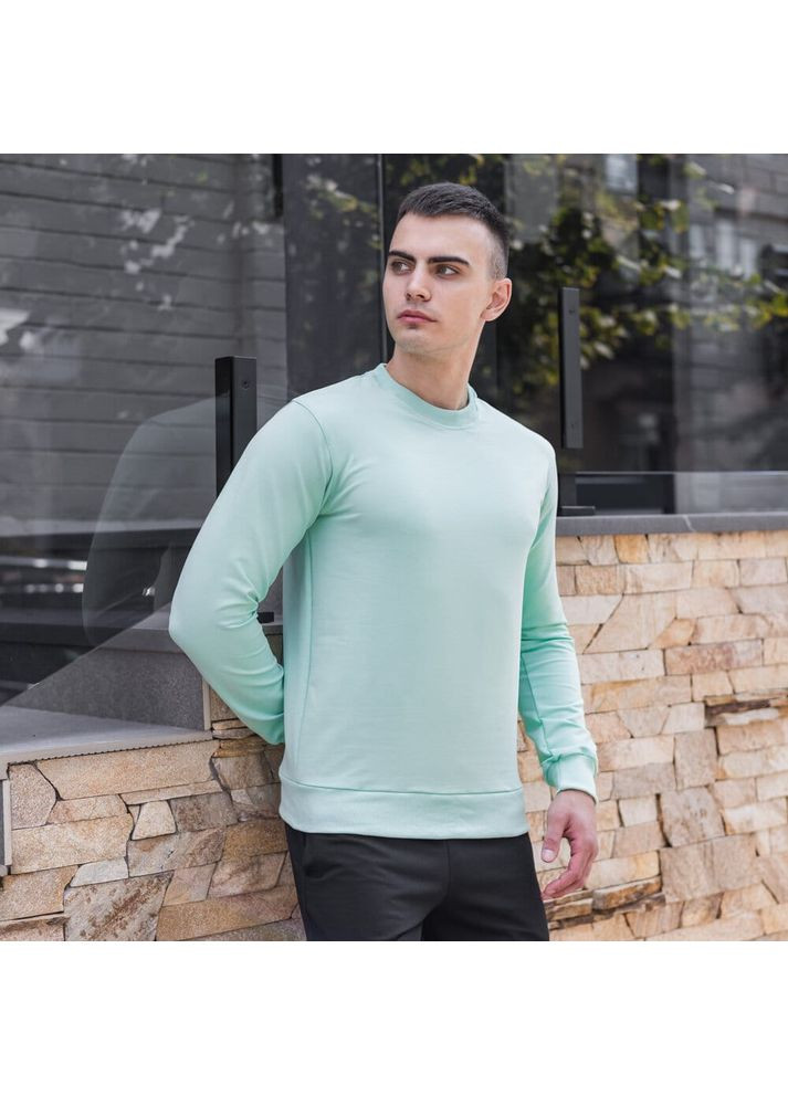 М'ятний світшот 001 ментоловий Pobedov однотонний без декору (271125313)