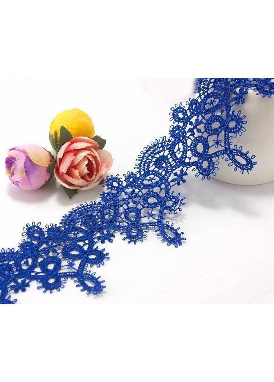 (1 метр) Кружево макраме 6 см "Фелиция" цвет - синий электрик Plus-plus (352743640)