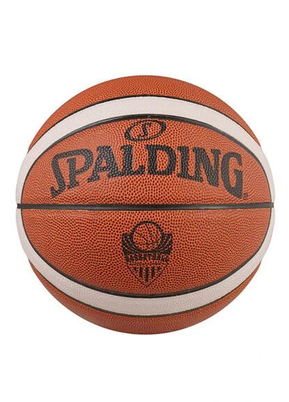 М'яч баскетбольний No7 PU, Spal з білою смугою Жовтогарячий World Sport (392936630)