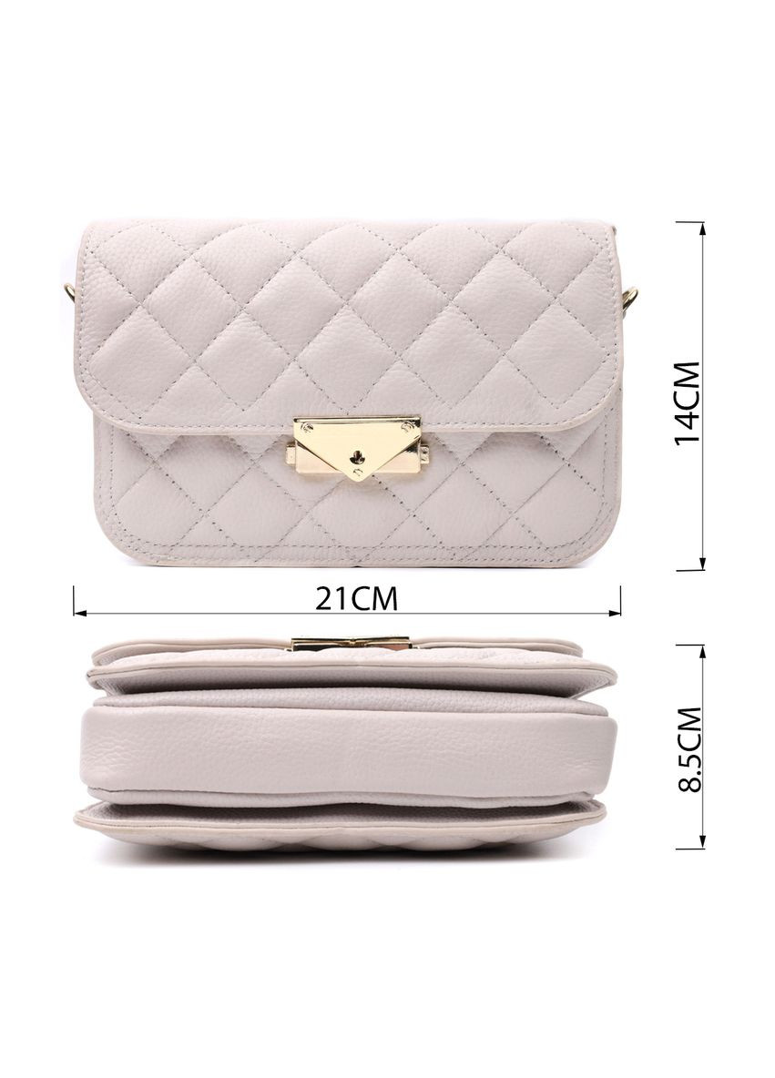 Витончена сумка жіноча з оригінальною клямкою з натуральної шкіри 22672 Біла Vintage (331913207)