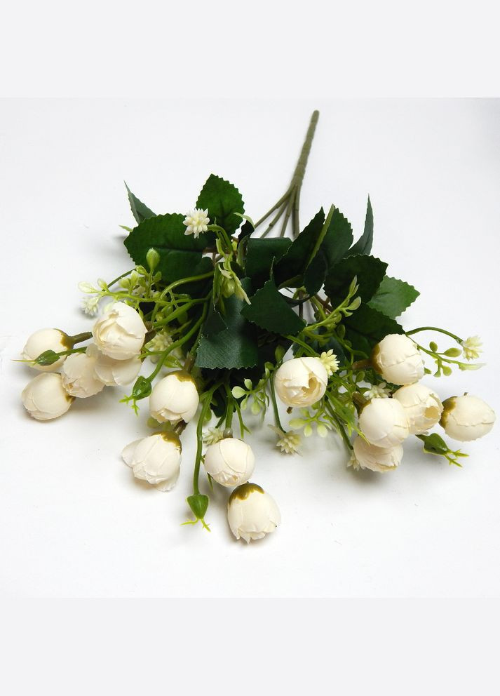 Букет ранункулюсов с гипсофилой, 15 бутонов по 2 см, кремовый No Brand (340484848)