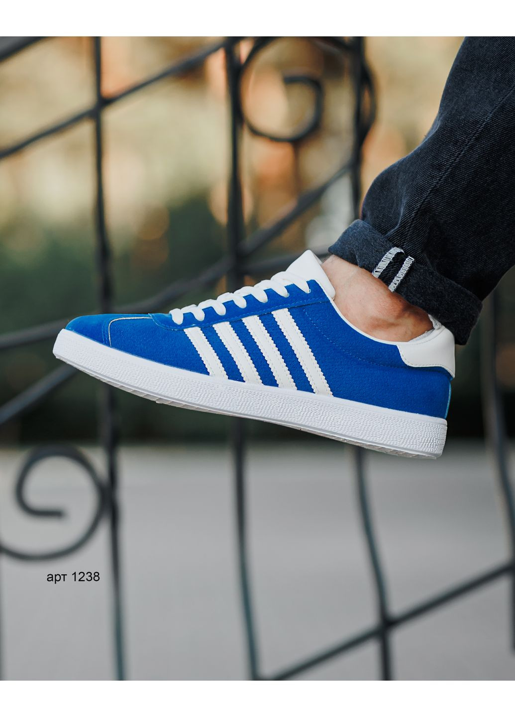 Синій кеди чоловічі gzl blue white No Brand