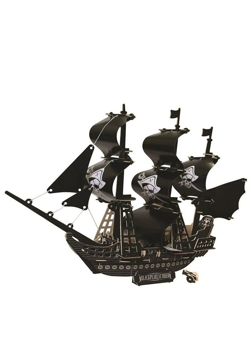3D Дерев'яний конструктор модель Піратський корабель Чорна перлина No Brand (335029611)
