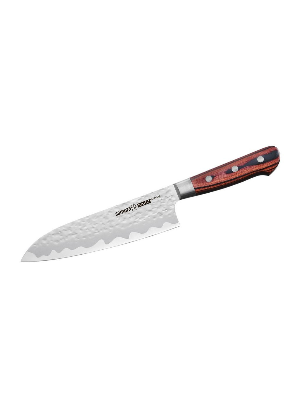 Нож кухонный сантоку с больстером 180 мм Samura коричневые,
