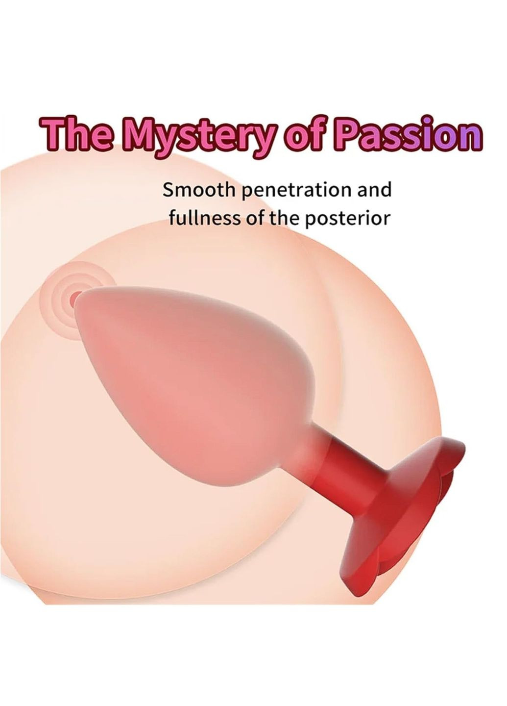 Анальная пробка красного цвета силиконовая с узором, мини-размер, 10143 No Brand (315439948)