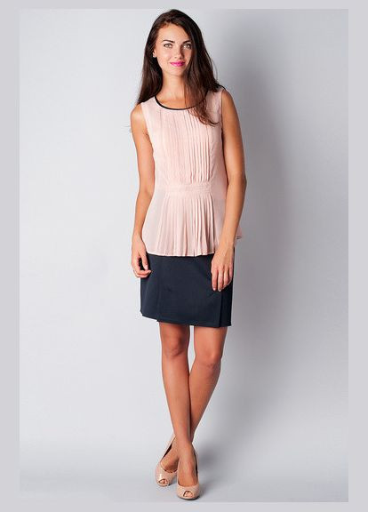 Синяя офисная синяя мини-юбка женская со шлицами ю77 2 Льва