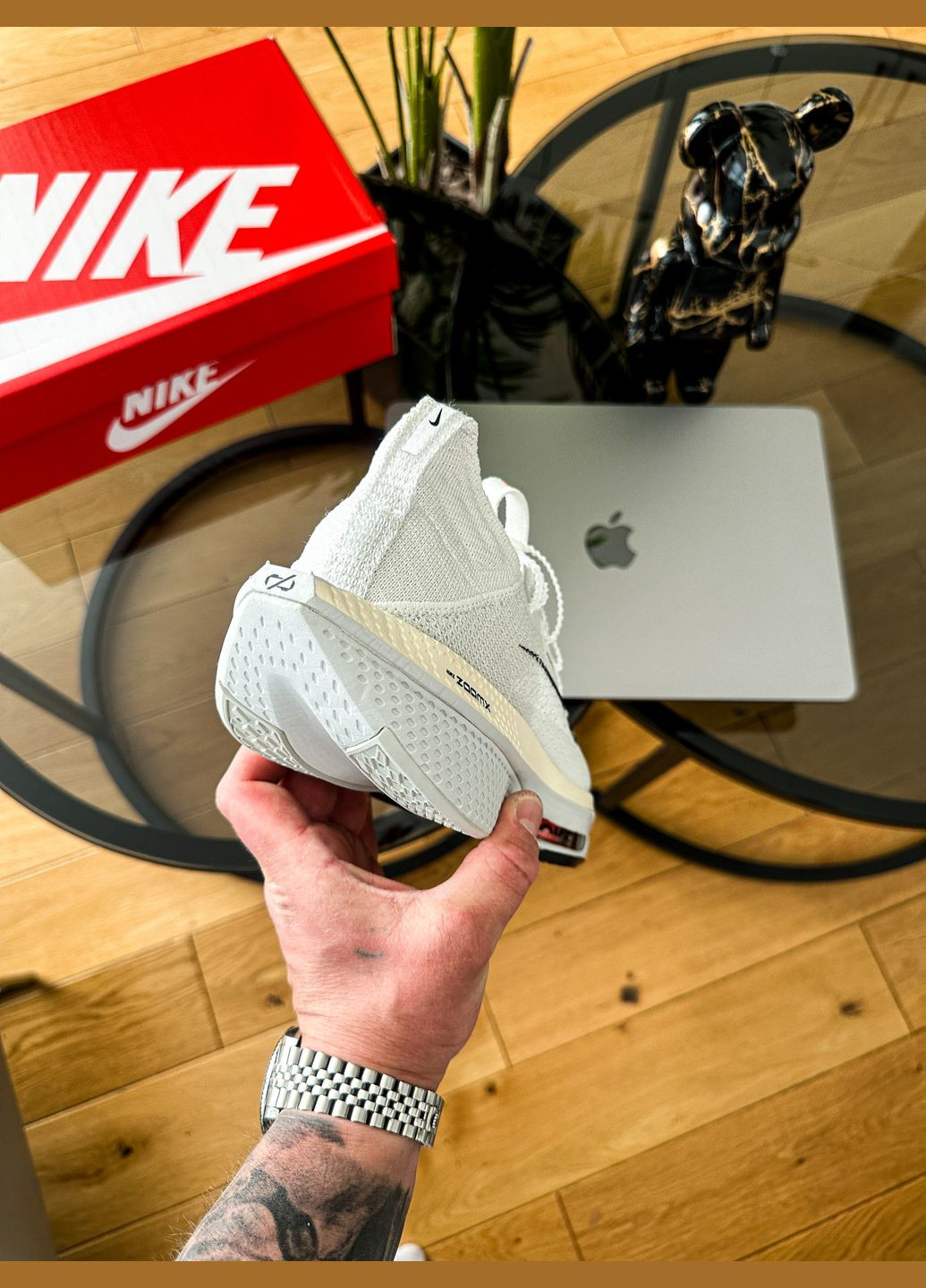Белые демисезонные кроссовки мужские и женские nike air zoom alphafly next 2 white | найк аир зум белые No Brand