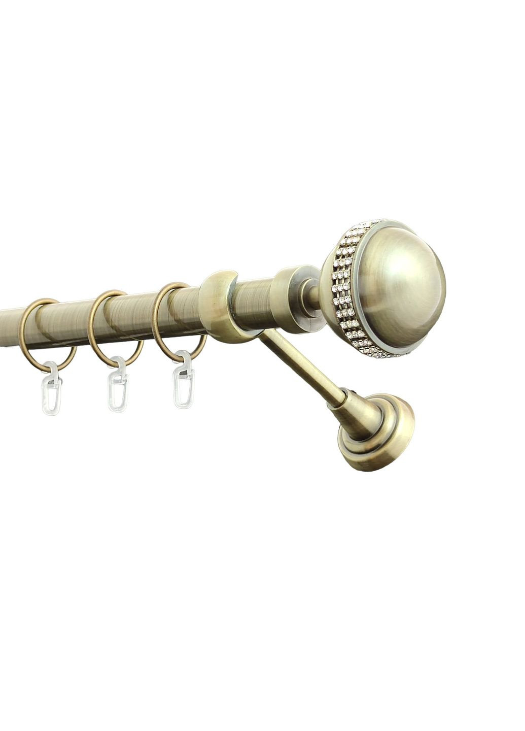 Карниз для штор Авея металевий однорядний гладка труба кільце металеве Антик 25 мм 240см ORVIT (299334954)