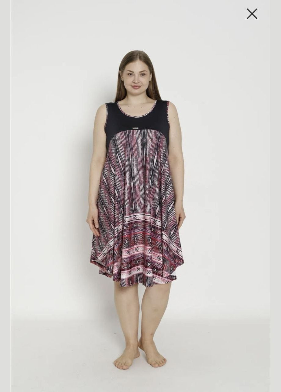 Комбинированное повседневный платье а-силуэт ROMEO LIFE с орнаментом