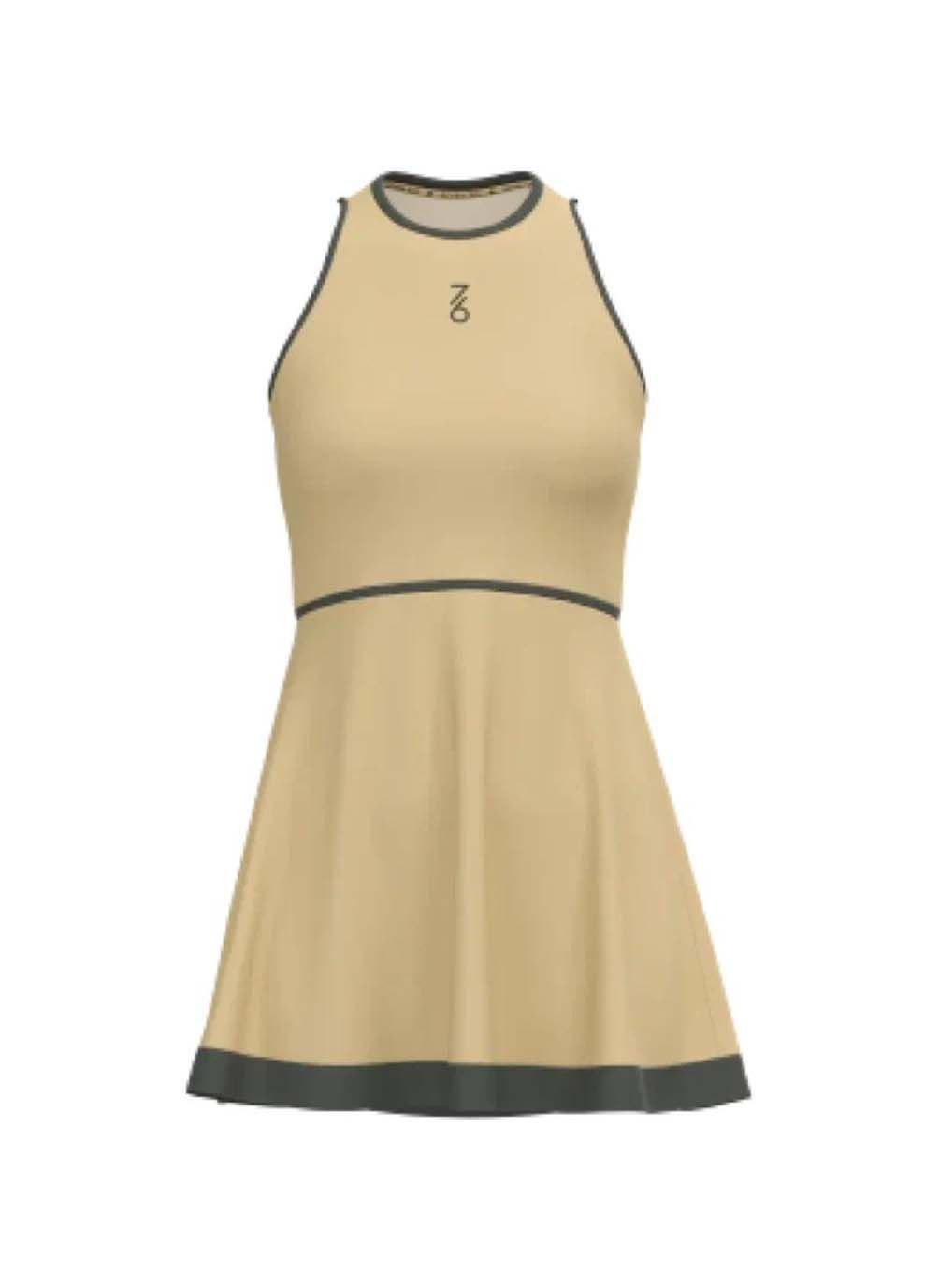 Бежевое женская платье 7/6 anna dress taos taupe бежевный Seven Six однотонное