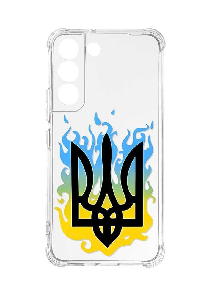 Чехол с утолщёнными углами на Samsung Galaxy S22:: Тризуб Пламя (принт 257) Creative (360685304)