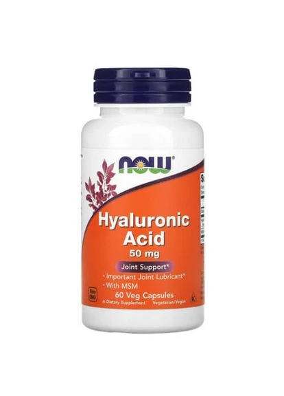 NOW Hyaluronic Acid 50 mg 60 капсул Now Foods (387022229)