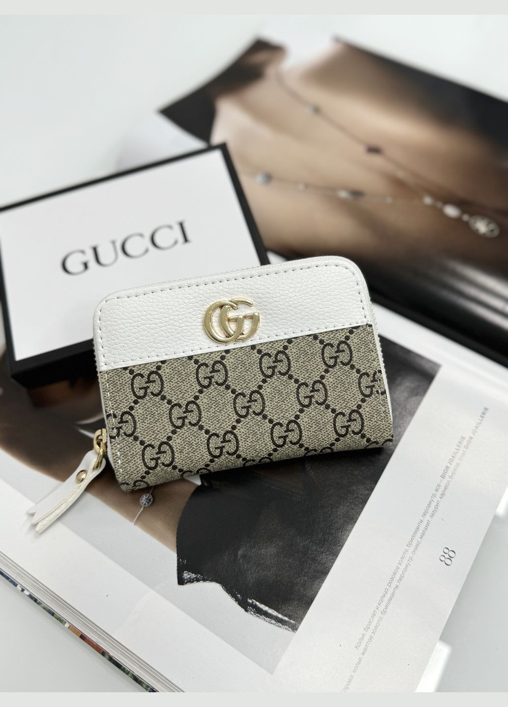 Кошелек Гучи мини LUX белый No Brand (317627525)