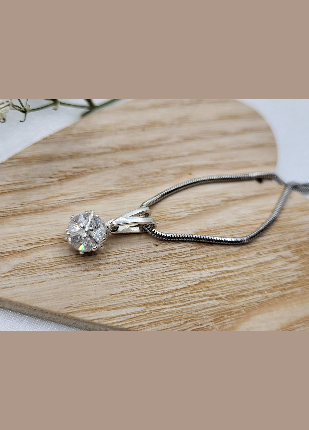 Срібна підвіска підвіс Кулька в каменях срібло 925 проба 1.50г 3160 No Brand (306742024)