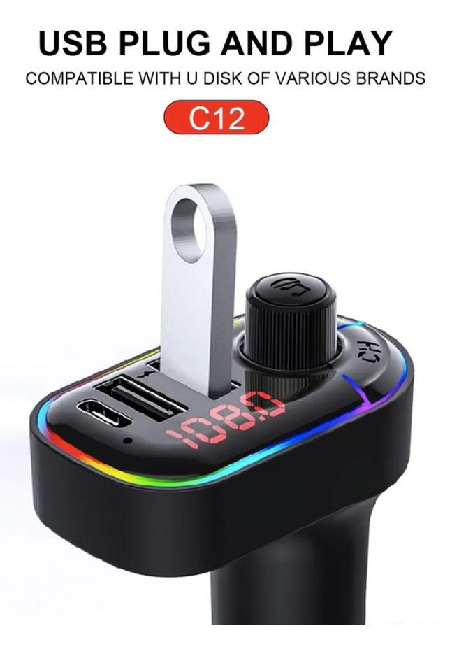 FM трансмиттер модулятор BC43 Flash QC3.0 Bluetooth Автомобильное зарядное устройство Черный Borofone (317619339)