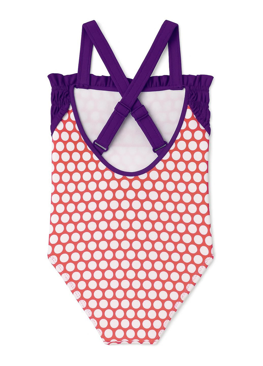 Фиолетовый летний детский купальник в горохе. слитный Lulu Castagnette