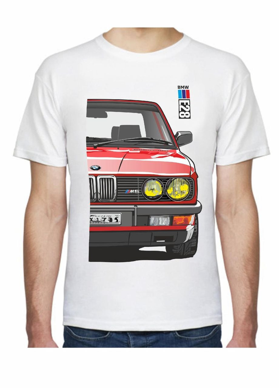Белая мужская футболка с принтом bmw e28 motorsport fr 107328 l белая Avtolife