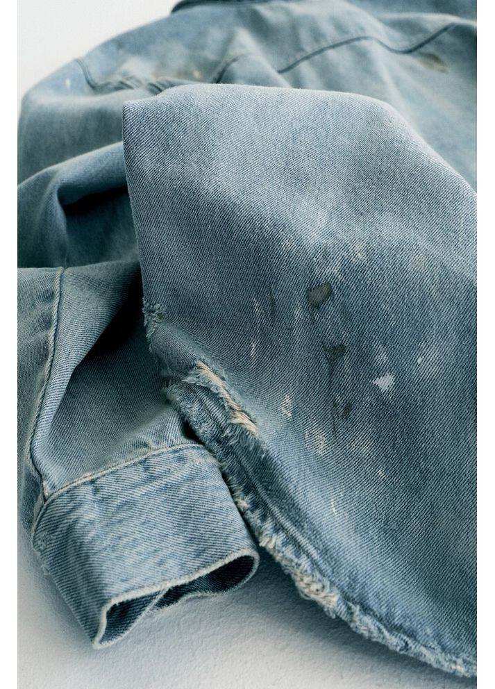 Голубая демисезонная джинсовая куртка 6045/207 Zara