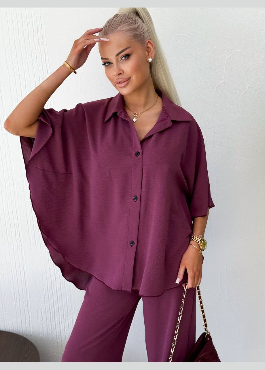 Женский костюм рубашка-разлетайка и широкие брюки Україна (331289783)