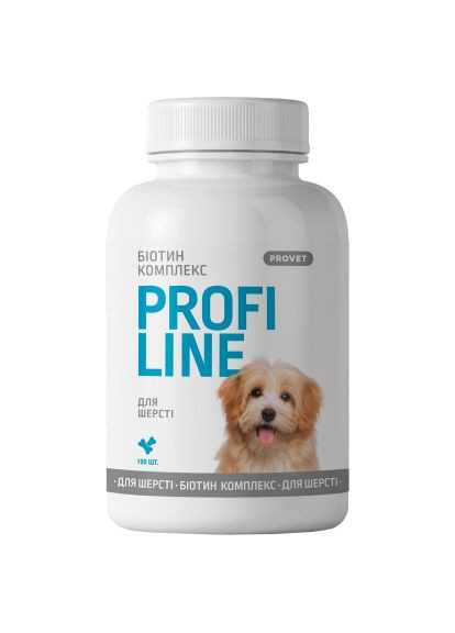 Витамины для собак Profiline Биотин комплекс для шерсти 100 табл (4823082431625) ProVET Profiline Біотин комплекс для шерсті 100 табл (370017734)