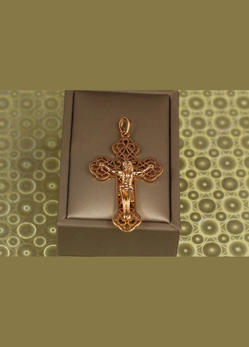 Крестик ажурный с распятием 4,9 см золотистый Xuping Jewelry (316434255)