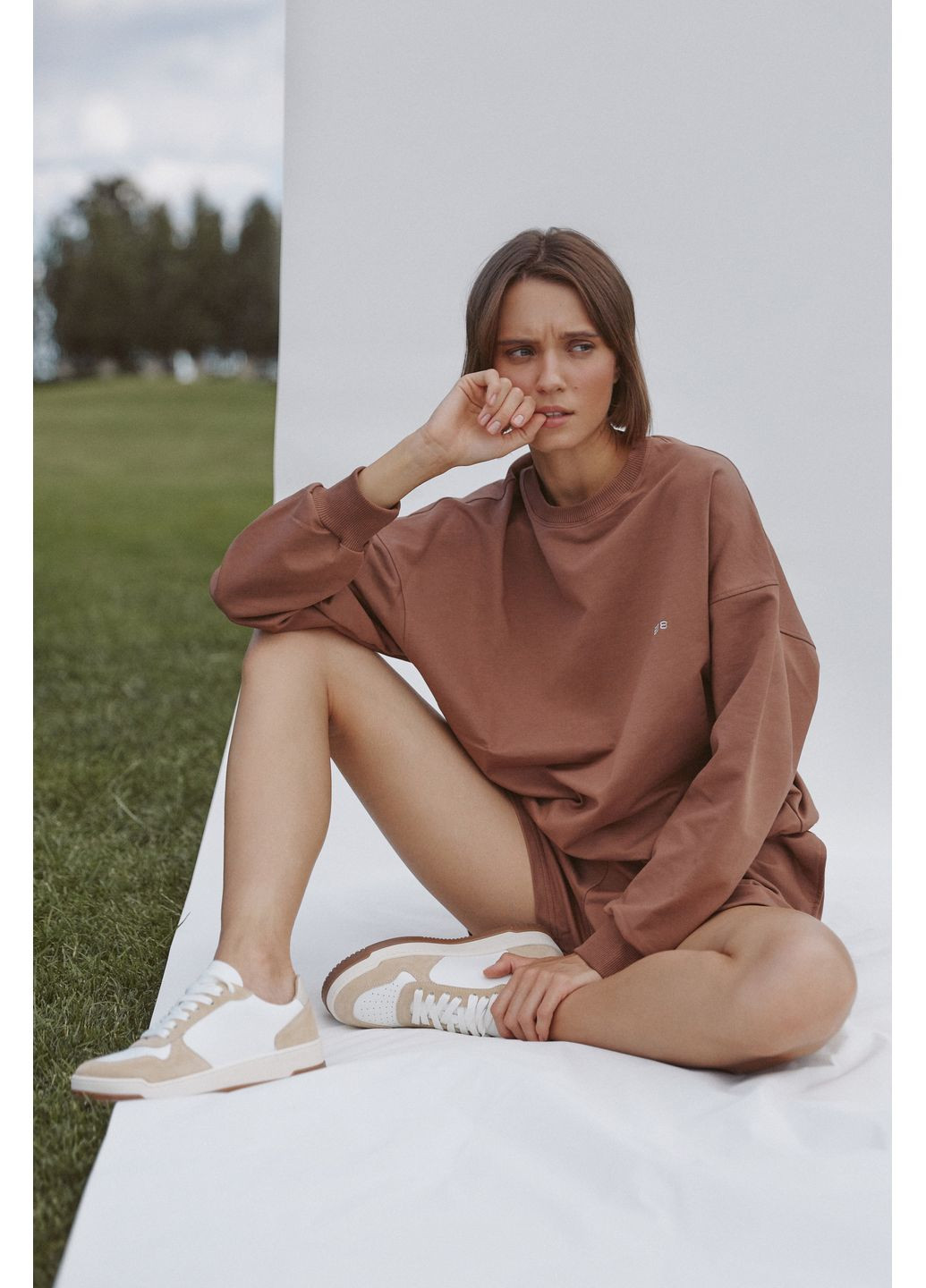 Коричневий світшот, колір коричневий ES8 (324560727)