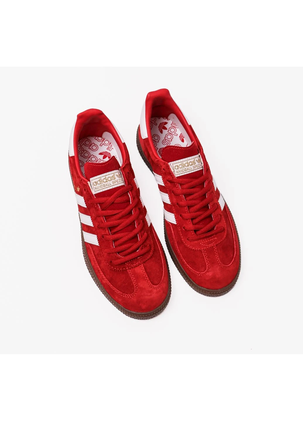 Красные демисезонные кроссовки handball spezial shoes red fv1227 adidas