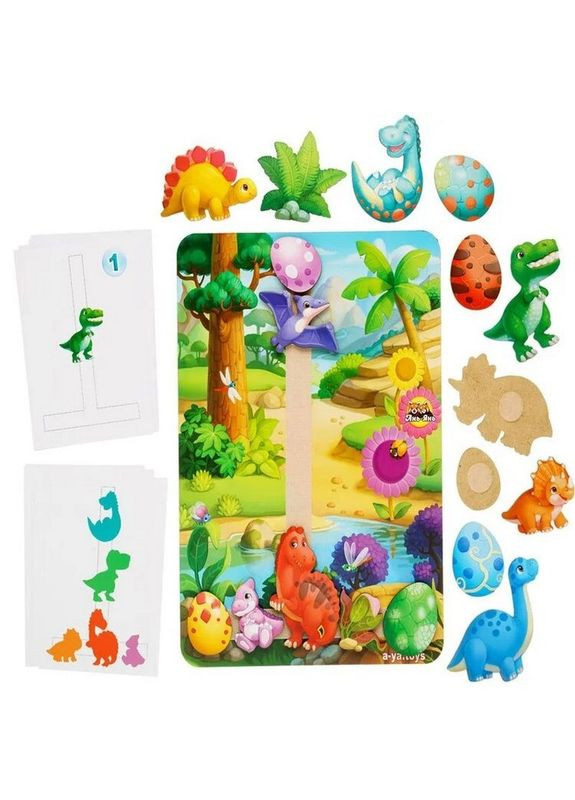 Деревянная настольная игра «Долина динозавров» на липучках Ubumblebees (365642342)