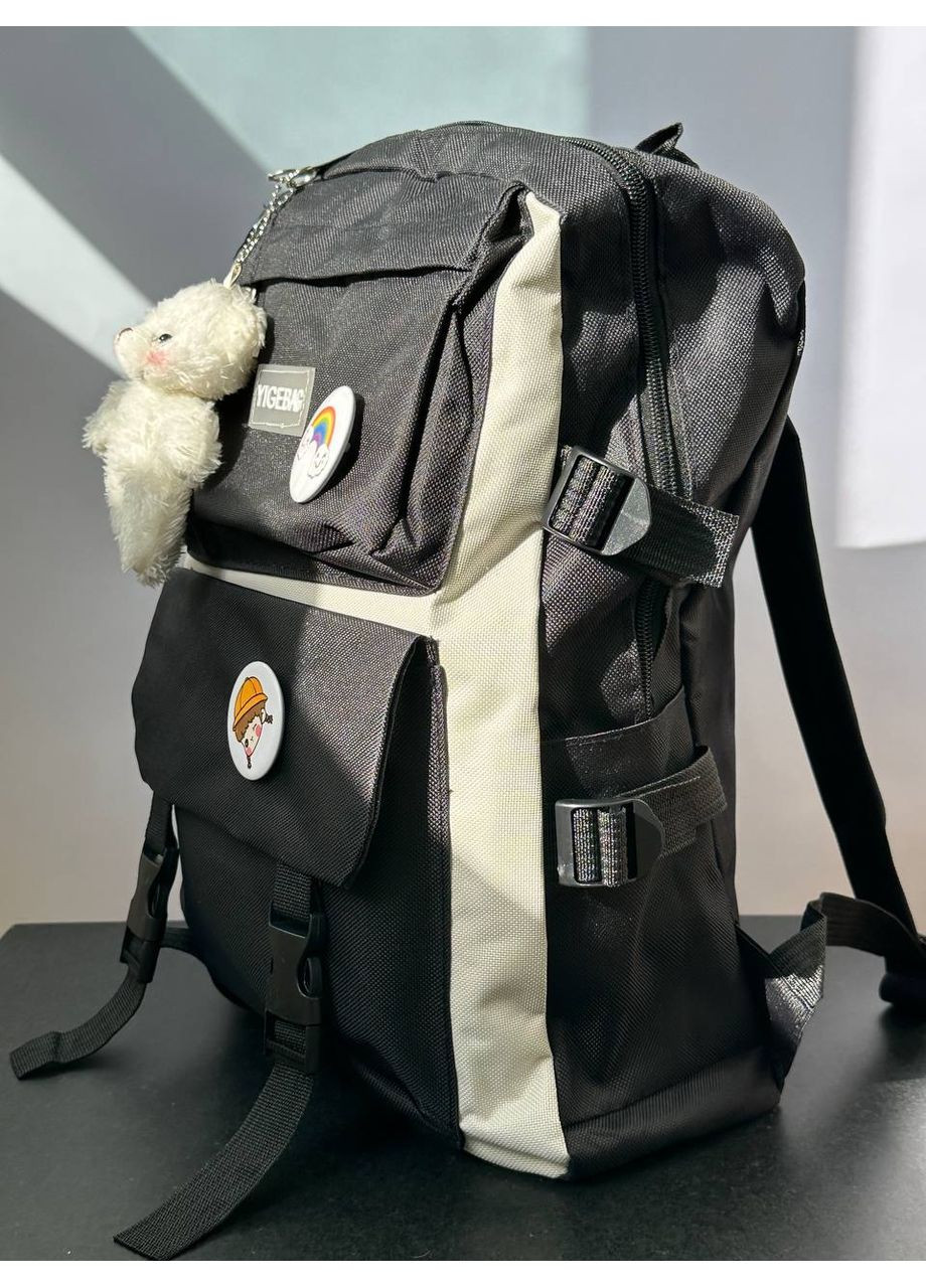 Рюкзак 4 в 1 и брелок, (рюкзак, сумка, лоскут, пенал), текстиль, полиестр, с упреком брелок и значки Україна (351410356)