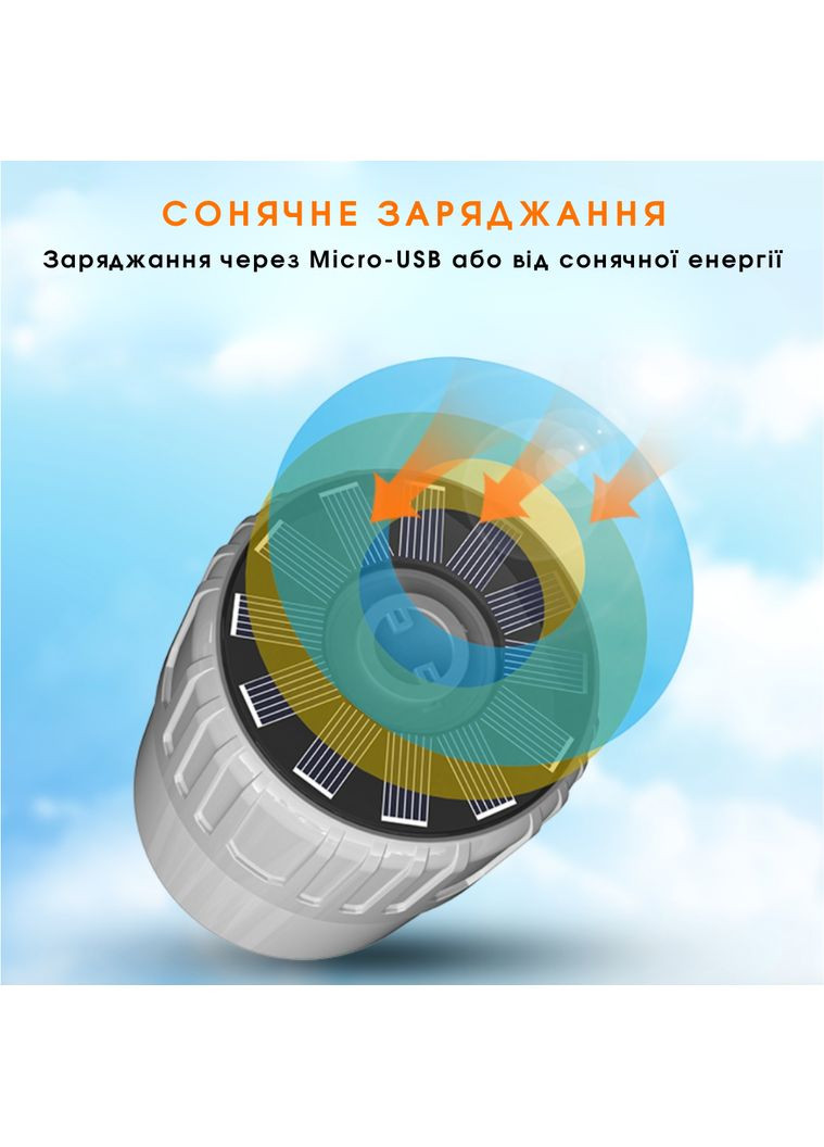 Ліхтар з сонячною панеллю Кемпінговий T26-S SUPERFIRE (372179093)